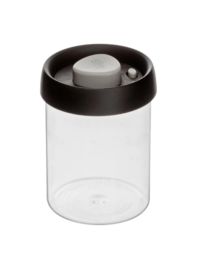 Five Simply Smart Hermet Airtight Glass Jar Clear and Black 600 ml 202587